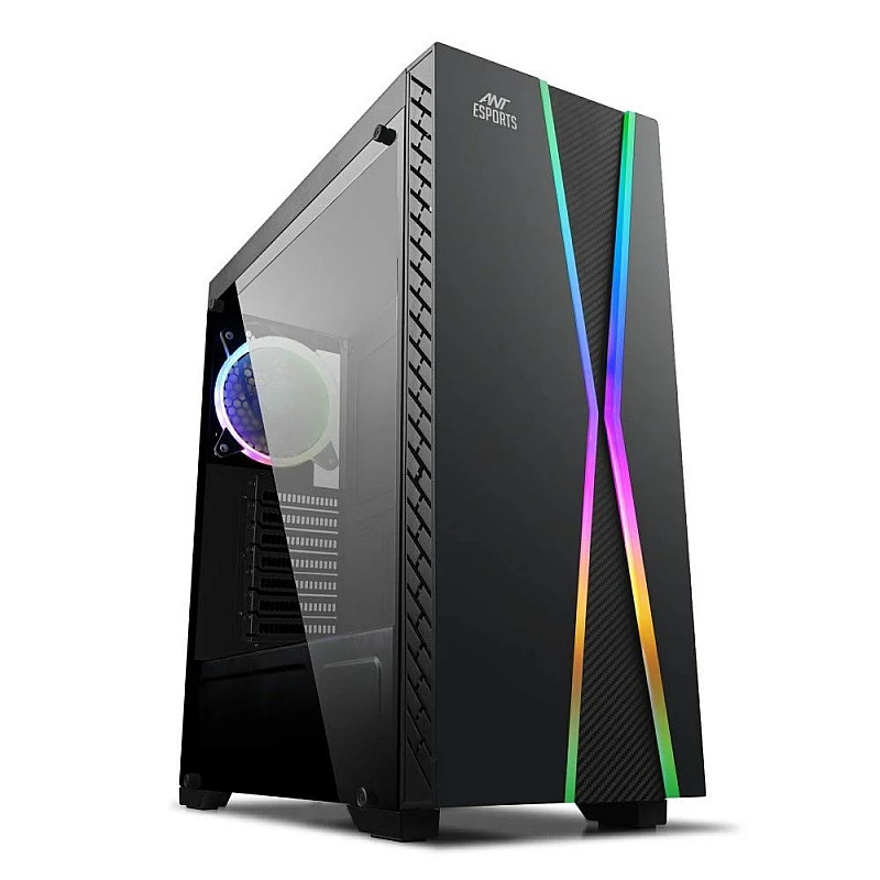 Ant Esports ICE-200TG Mid Tower Gaming Cabinet Computer case with RGB Front Panel Ant Esports ICE-200TG Mid Tower Gaming Cabinet Computer case with RGB Front Panel