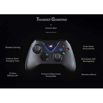 Cosmic Byte Thunder Wireless Gamepad for PC with Touch Controls