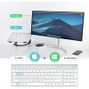 iClever Wireless Keyboard With Number Pad Rechargeable Keyboard White iClever Wireless Keyboard With Number Pad Rechargeable Keyboard White