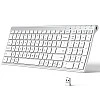 iClever Wireless Keyboard With Number Pad Rechargeable Keyboard White iClever Wireless Keyboard With Number Pad Rechargeable Keyboard White