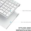 iClever Wireless Keyboard With Number Pad Rechargeable Keyboard White iClever Wireless Keyboard With Number Pad Rechargeable Keyboard White