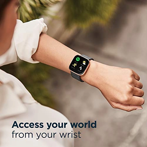 Fitbit FB507BKBK Versa 2 Health Fitness Smartwatch with Heart Rate, Music, Alexa Built-in (Black)