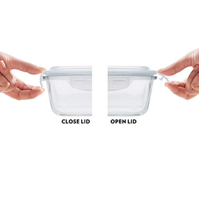 Borosil Prime Glass Lunch Box Set of 2, 400 Ml, Round, Microwave Safe office Tiffin, Blue, Transparent Borosil Prime Glass Lunch Box Set of 2, 400 Ml, Round, Microwave Safe office Tiffin, Blue, Transparent