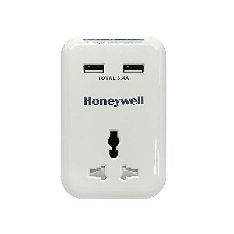 Honeywell Travel Surge Single Socket with 2 X USB Platinum Honeywell Travel Surge Single Socket with 2 X USB Platinum