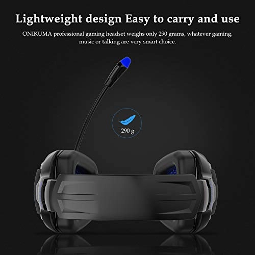 ONIKUMA K12 Stereo Gaming Headset with Mic, Controls and LED light for PC, PS4, Xbox and Mobiles (Black/Blue) ONIKUMA K12 Stereo Gaming Headset with Mic, Controls and LED light for PC, PS4, Xbox and Mobiles (Black/Blue)