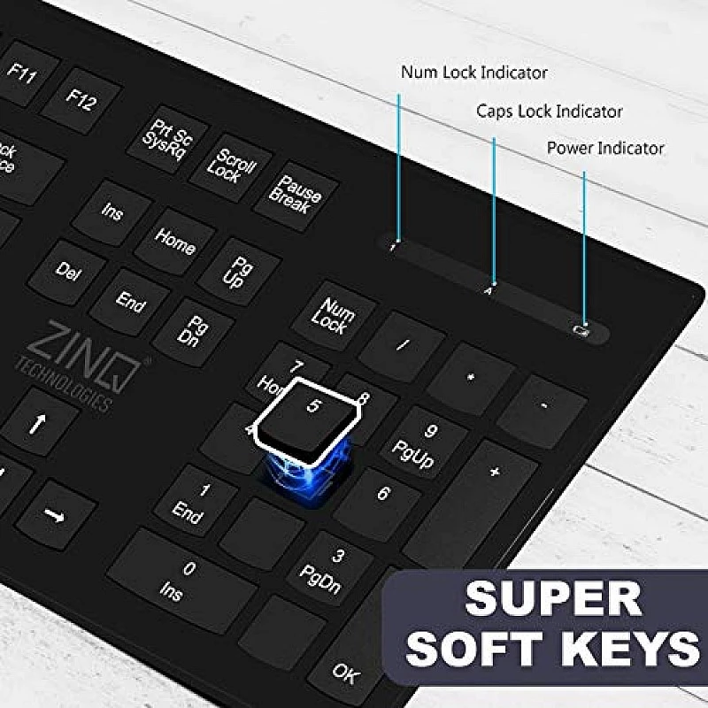 Zinq Technologies Deskmate 101 2.4G Wireless Keyboard and Mouse Combo (Black) Zinq Technologies Deskmate 101 2.4G Wireless Keyboard and Mouse Combo (Black)