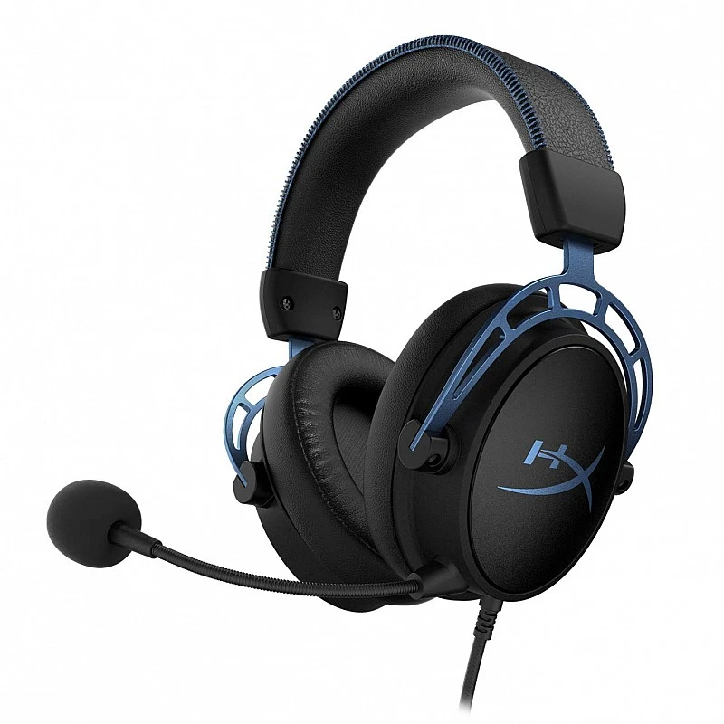 HyperX Cloud Alpha S Wired On Ear Headphones with Mic Blue HyperX Cloud Alpha S Wired On Ear Headphones with Mic Blue