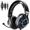 Eksa E3000 Gaming Wired On Ear Headphones Noise Cancelling, Led Light For Pc, Ps4, Ps5 (Black)