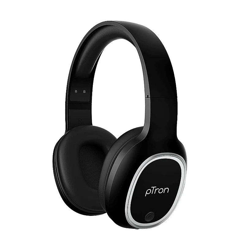 pTron Studio Over-Ear Bluetooth 5.0 Wireless Headphones, Hi-Fi Sound with Deep Bass Black pTron Studio Over-Ear Bluetooth 5.0 Wireless Headphones, Hi-Fi Sound with Deep Bass Black