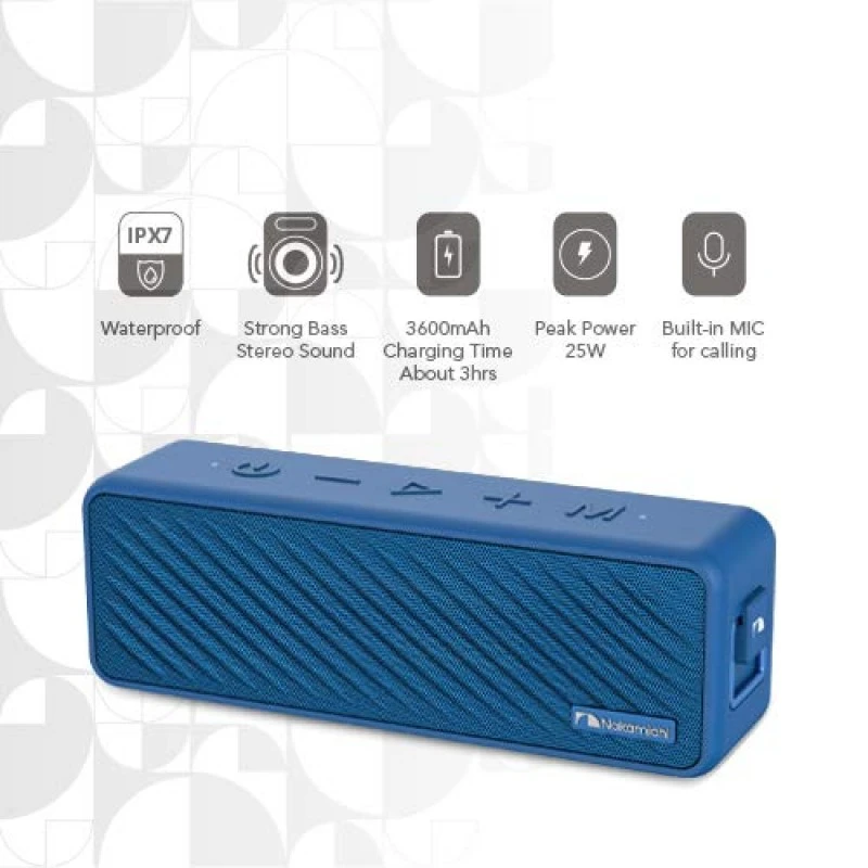 Nakamichi Speck 16 Watt Wireless Bluetooth Portable Speaker (Blue) Nakamichi Speck 16 Watt Wireless Bluetooth Portable Speaker (Blue)