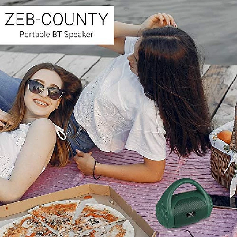 Zebronics ZEB-COUNTY Wireless Bluetooth Portable Speaker With Supporting Green Zebronics ZEB-COUNTY Wireless Bluetooth Portable Speaker With Supporting Green
