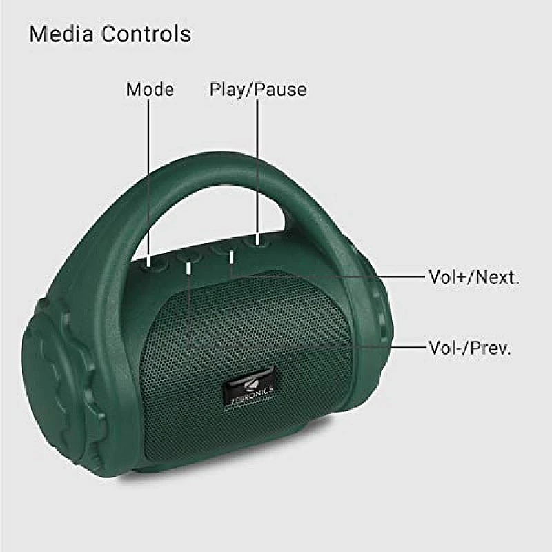 Zebronics ZEB-COUNTY Wireless Bluetooth Portable Speaker With Supporting Green Zebronics ZEB-COUNTY Wireless Bluetooth Portable Speaker With Supporting Green