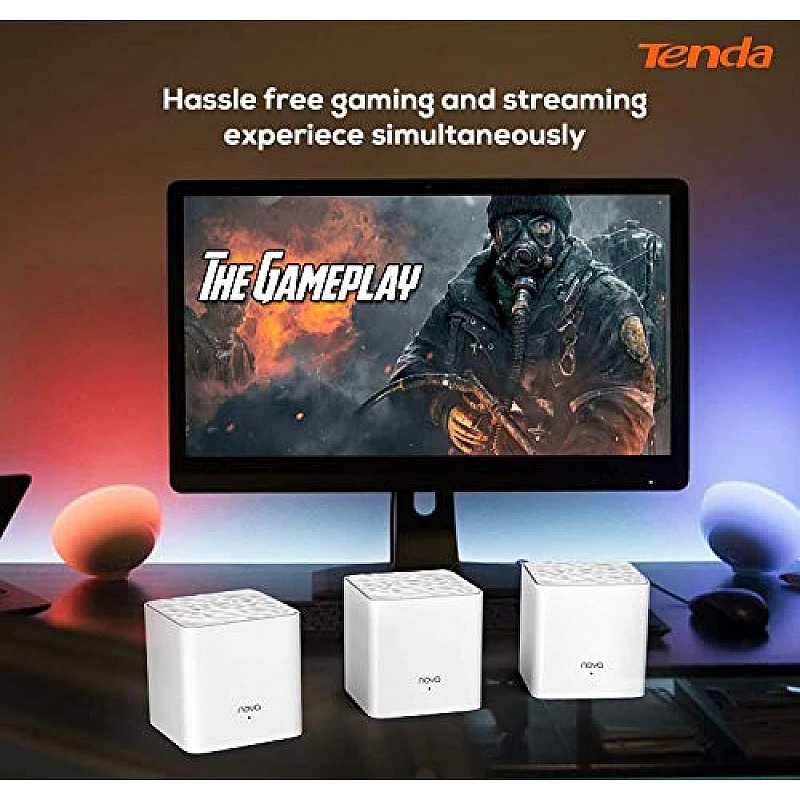 Tenda Nova MW5G Whole Home Mesh Wi-Fi System, 3500sq² Wi-Fi Coverage, Two Gigabit Ports Wi-Fi Booster Tenda Nova MW5G Whole Home Mesh Wi-Fi System, 3500sq² Wi-Fi Coverage, Two Gigabit Ports Wi-Fi Booster