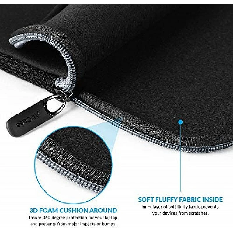 AirCase Laptop Bag Sleeve Case Cover for 11.6-Inch Laptop MacBook, Protective, Neoprene (Black) AirCase Laptop Bag Sleeve Case Cover for 11.6-Inch Laptop MacBook, Protective, Neoprene (Black)