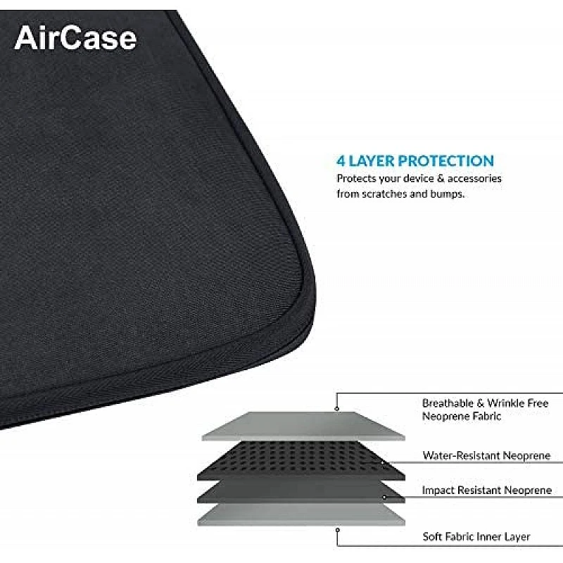 AirCase Laptop Bag Sleeve Case Cover for 15.6-Inch Laptop MacBook, Protective, Neoprene Black AirCase Laptop Bag Sleeve Case Cover for 15.6-Inch Laptop MacBook, Protective, Neoprene Black