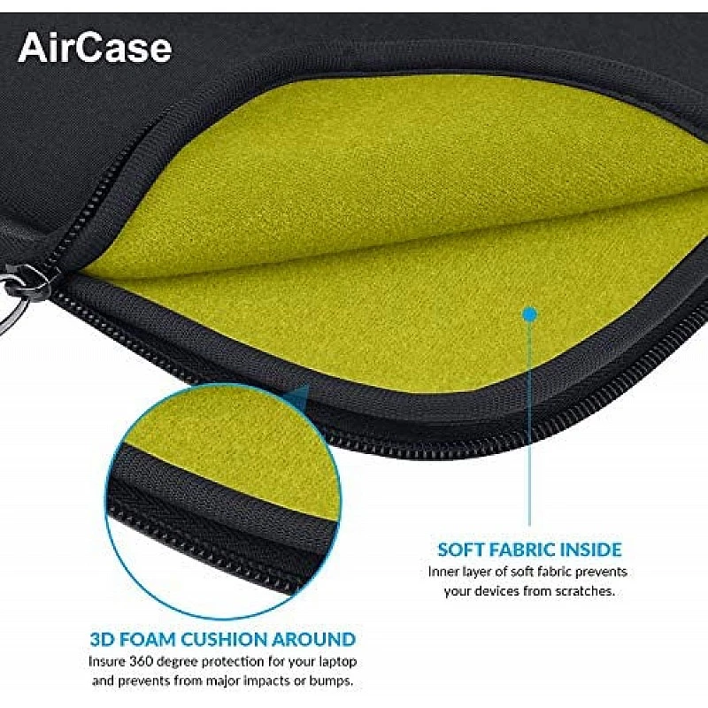 AirCase Laptop Bag Sleeve Case Cover for 15.6-Inch Laptop MacBook, Protective, Neoprene Black AirCase Laptop Bag Sleeve Case Cover for 15.6-Inch Laptop MacBook, Protective, Neoprene Black