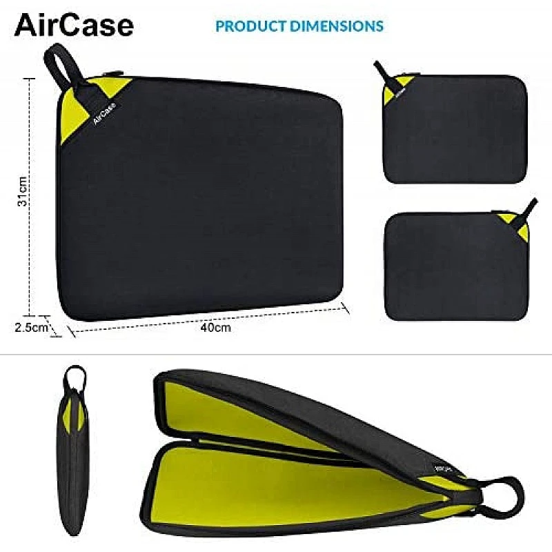 AirCase Laptop Bag Sleeve Case Cover for 15.6-Inch Laptop MacBook, Protective, Neoprene Black AirCase Laptop Bag Sleeve Case Cover for 15.6-Inch Laptop MacBook, Protective, Neoprene Black