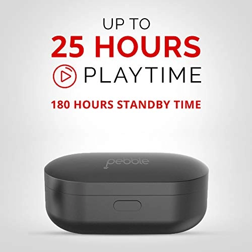 Pebble Twins Deep Bass True Wireless Earbuds, Bluetooth 5.0 with Magnetic Charging Case, HD Stereo Sound