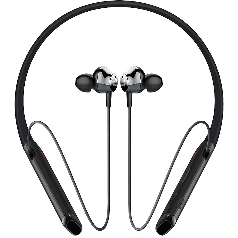 Philips Audios Performance Tapn402Bk Hi-Res Audio Bluetooth 5.0 in-Ear Neckband with Ipx4 Splash-Proof Design Philips Audios Performance Tapn402Bk Hi-Res Audio Bluetooth 5.0 in-Ear Neckband with Ipx4 Splash-Proof Design