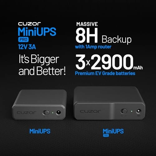 Cuzor 12V Mini ups for WiFi Router Power Backup up to 4 Hours Replaceable Battery Ups for WiFi Router Cuzor 12V Mini ups for WiFi Router Power Backup up to 4 Hours Replaceable Battery Ups for WiFi Router