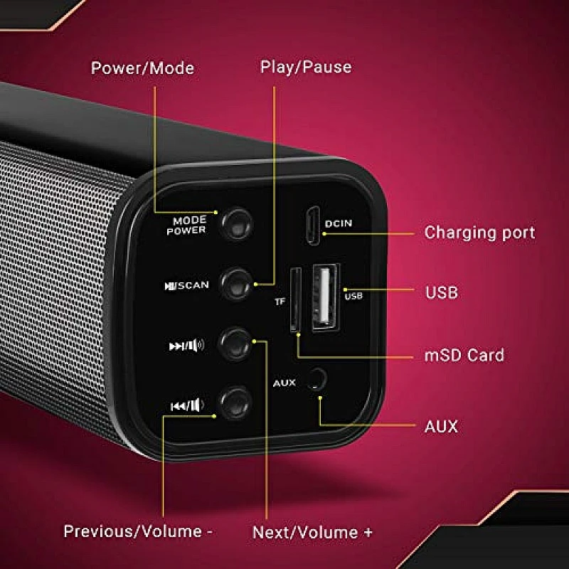 Zebronics Vita Plus Portable Speaker Supporting Bluetooth, FM, SD Crad, Aux(Black) Zebronics Vita Plus Portable Speaker Supporting Bluetooth, FM, SD Crad, Aux(Black)