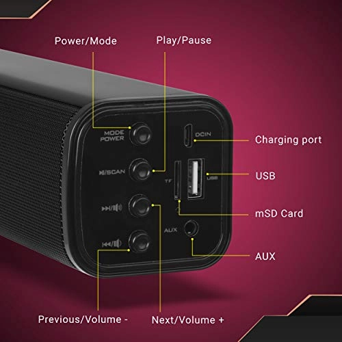 Zebronics Vita Plus Portable Speaker Supporting Bluetooth, FM, SD Crad, Aux(Black)