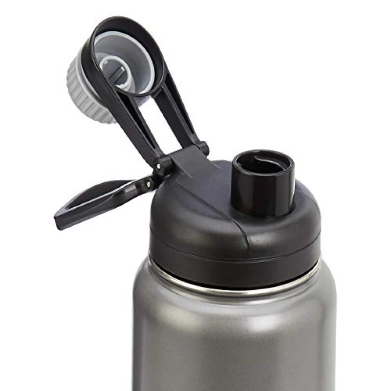 Amazon Basics Stainless Steel Insulated Water Bottle with Spout Lid, (890 ml, Grey) Amazon Basics Stainless Steel Insulated Water Bottle with Spout Lid, (890 ml, Grey)
