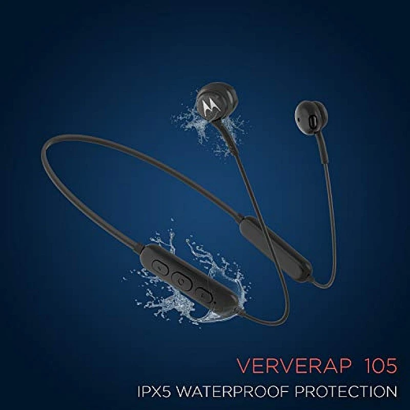 Motorola Lifestyle Ververap 105 Wireless Bluetooth in Ear Neckband Headphone with Mic (Black) Motorola Lifestyle Ververap 105 Wireless Bluetooth in Ear Neckband Headphone with Mic (Black)