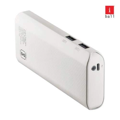 iBall IB-10000LI Powerbank. with a 10000 mAh Battery and a 2.4 A Fast Charging Output with Dual USB Output (White) iBall IB-10000LI Powerbank. with a 10000 mAh Battery and a 2.4 A Fast Charging Output with Dual USB Output (White)