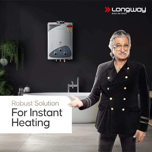 Longway Xolo Gold Dlx 7 Ltr 5 Star Rated Automatic Gas Water Heater for Home Silver Longway Xolo Gold Dlx 7 Ltr 5 Star Rated Automatic Gas Water Heater for Home Silver