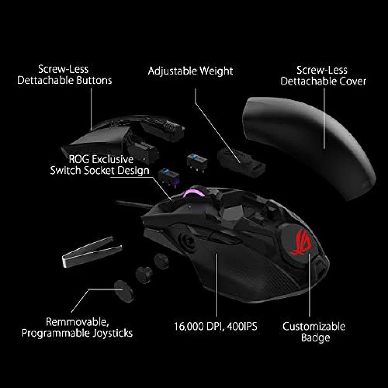 ASUS ROG Chakram Core Gaming Mouse (programmable Joystick, 16000 dpi Sensor) Black ASUS ROG Chakram Core Gaming Mouse (programmable Joystick, 16000 dpi Sensor) Black
