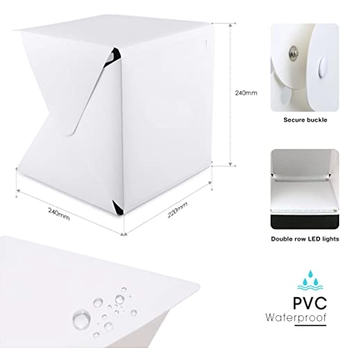 Verilux® 20x20cm Foldable Photo Studio with 2 Light Strips and 2 Colors Photography Backdrops Softbox Photography Verilux® 20x20cm Foldable Photo Studio with 2 Light Strips and 2 Colors Photography Backdrops Softbox Photography