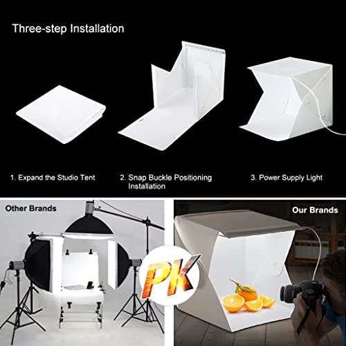 Verilux® 20x20cm Foldable Photo Studio with 2 Light Strips and 2 Colors Photography Backdrops Softbox Photography Verilux® 20x20cm Foldable Photo Studio with 2 Light Strips and 2 Colors Photography Backdrops Softbox Photography