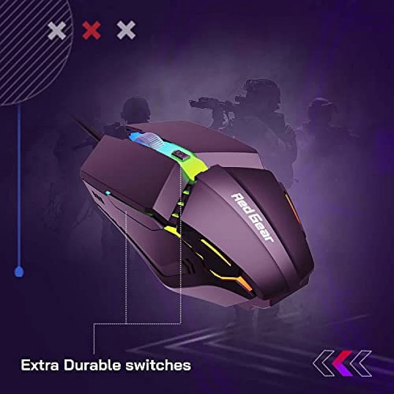 Redgear A-10 Wired Gaming Mouse with RGB LED Lightweight and Durable Design Black Redgear A-10 Wired Gaming Mouse with RGB LED Lightweight and Durable Design Black