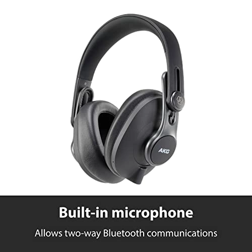 AKG K371BT Bluetooth Wireless Over Ear Headphones with Mic (Metallic)