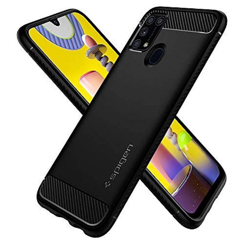 Spigen Rugged Armor Back Cover Case Compatible with Samsung Galaxy M31, M31 Prime and F41 (TPU | Matte Black) Spigen Rugged Armor Back Cover Case Compatible with Samsung Galaxy M31, M31 Prime and F41 (TPU | Matte Black)