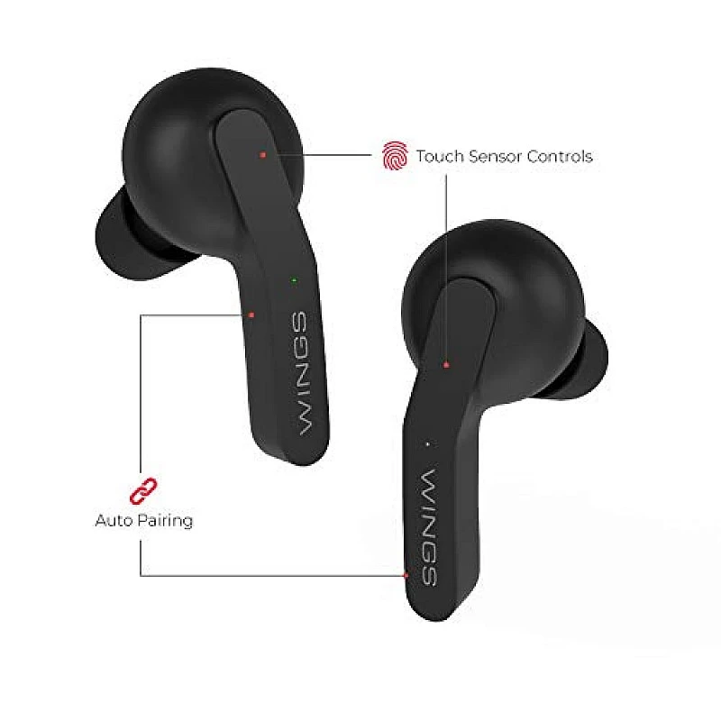 Wings Troopers in Ear True Wireless Bluetooth Earbuds with Mic (TWS) - (Black) Wings Troopers in Ear True Wireless Bluetooth Earbuds with Mic (TWS) - (Black)