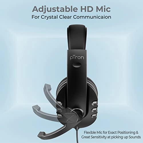 pTron Soundster Arcade Over-Ear Wired Headphones, Ergonomic Headset with Mic (Black) pTron Soundster Arcade Over-Ear Wired Headphones, Ergonomic Headset with Mic (Black)