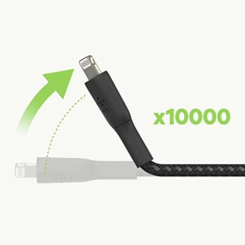 Belkin Apple Certified Lightning to USB A and Sync Tough Braided Cable for iPhone, iPad, Air Pods, 6.6 feet (2 meters) – Black Belkin Apple Certified Lightning to USB A and Sync Tough Braided Cable for iPhone, iPad, Air Pods, 6.6 feet (2 meters) – Black