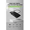 Belkin USB-C Multimedia + Charge Adapter (100W) with Tethered USB-C Cable Black Belkin USB-C Multimedia + Charge Adapter (100W) with Tethered USB-C Cable Black