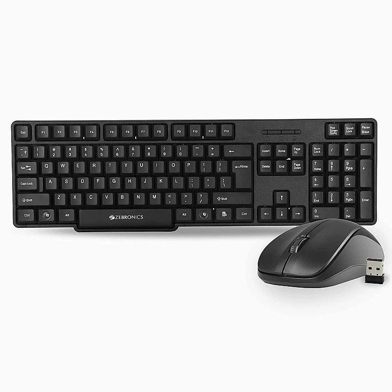 Zebronics Zeb-Companion 107 Wireless Keyboard and Mouse Combo with Nano Receiver Zebronics Zeb-Companion 107 Wireless Keyboard and Mouse Combo with Nano Receiver