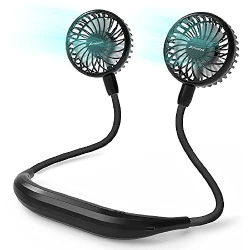 AIRTREE Neck Fan Battery Operated Neckband Fan Hand-Free Wearable Personal Fan for Hot Flashes AIRTREE Neck Fan Battery Operated Neckband Fan Hand-Free Wearable Personal Fan for Hot Flashes