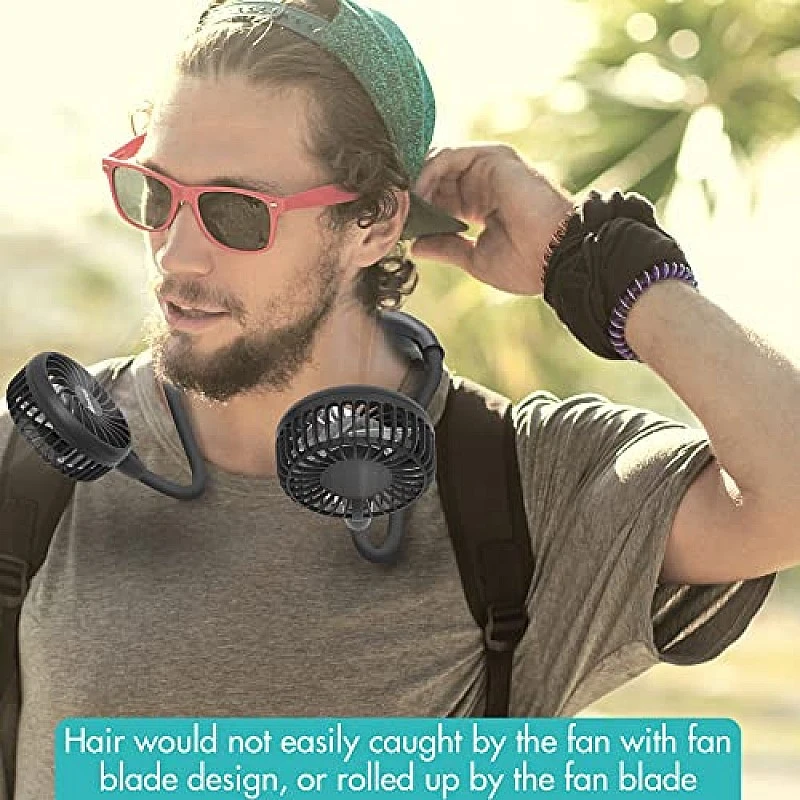 AIRTREE Neck Fan Battery Operated Neckband Fan Hand-Free Wearable Personal Fan for Hot Flashes AIRTREE Neck Fan Battery Operated Neckband Fan Hand-Free Wearable Personal Fan for Hot Flashes