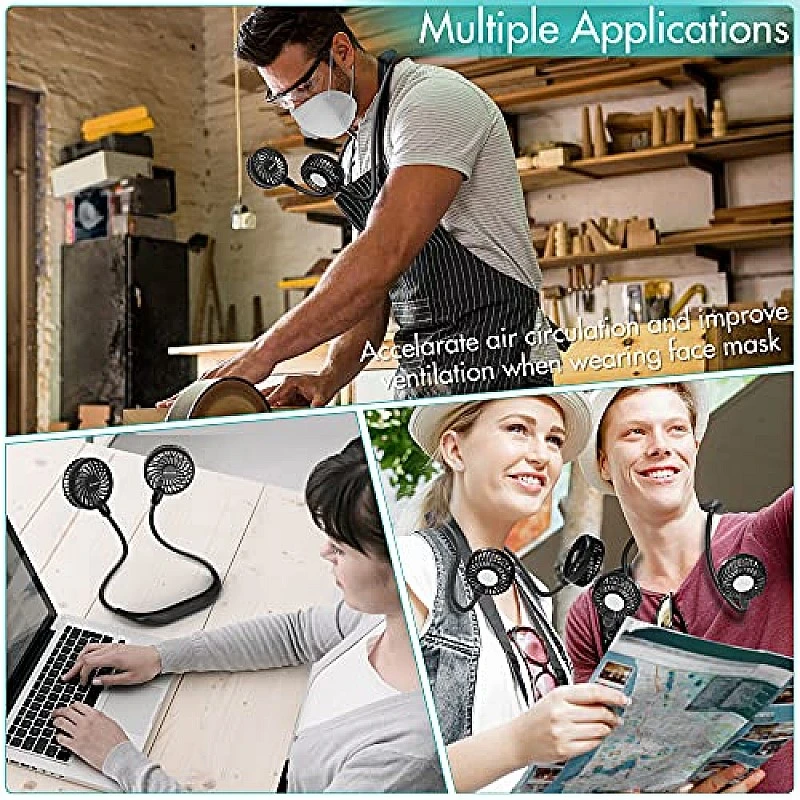 AIRTREE Neck Fan Battery Operated Neckband Fan Hand-Free Wearable Personal Fan for Hot Flashes AIRTREE Neck Fan Battery Operated Neckband Fan Hand-Free Wearable Personal Fan for Hot Flashes