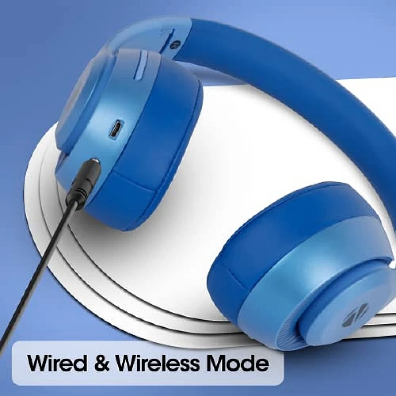 ZEBRONICS Zeb-DUKE1 Wireless Bluetooth 5.0 Over The Ear Headphone with Voice Assistant (Blue) ZEBRONICS Zeb-DUKE1 Wireless Bluetooth 5.0 Over The Ear Headphone with Voice Assistant (Blue)