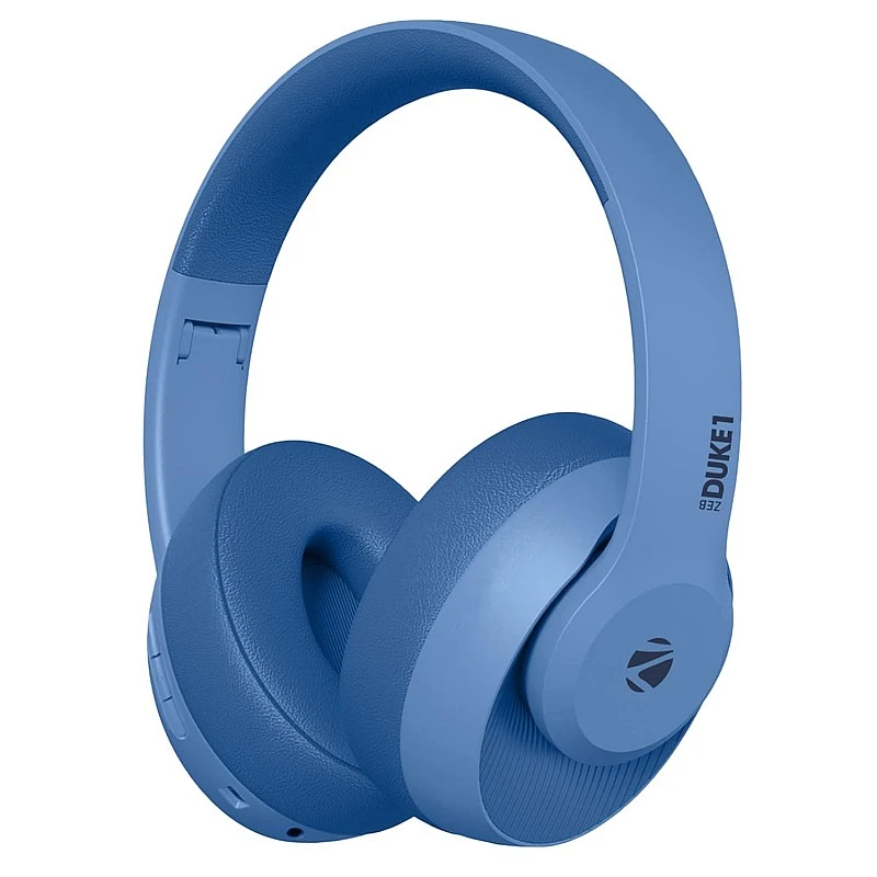 ZEBRONICS Zeb-DUKE1 Wireless Bluetooth 5.0 Over The Ear Headphone with Voice Assistant (Blue) ZEBRONICS Zeb-DUKE1 Wireless Bluetooth 5.0 Over The Ear Headphone with Voice Assistant (Blue)