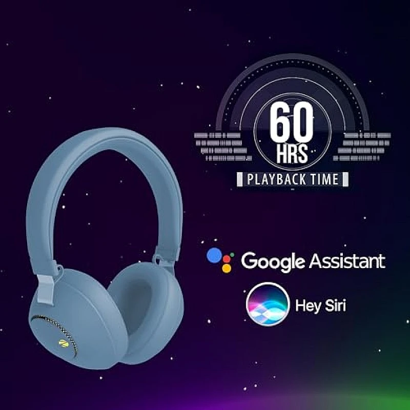 ZEBRONICS Zeb-Duke Bluetooth Wireless Over Ear Headphone with Mic (Blue) ZEBRONICS Zeb-Duke Bluetooth Wireless Over Ear Headphone with Mic (Blue)
