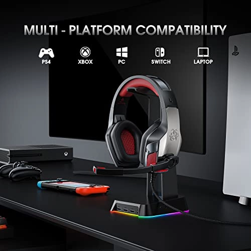 Hunterspider Gaming Headset Headphones for PS4 PS5 Switch Xbox One PC with Microphone Hunterspider Gaming Headset Headphones for PS4 PS5 Switch Xbox One PC with Microphone