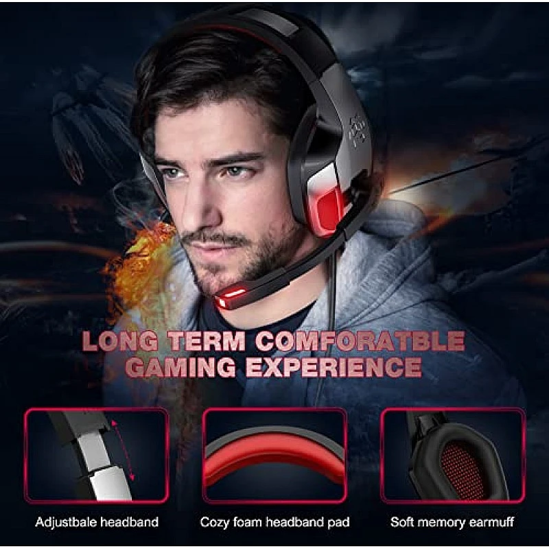 Hunterspider Gaming Headset Headphones for PS4 PS5 Switch Xbox One PC with Microphone Hunterspider Gaming Headset Headphones for PS4 PS5 Switch Xbox One PC with Microphone