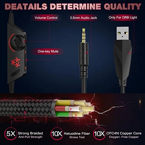 Hunterspider Gaming Headset Headphones for PS4 PS5 Switch Xbox One PC with Microphone Hunterspider Gaming Headset Headphones for PS4 PS5 Switch Xbox One PC with Microphone